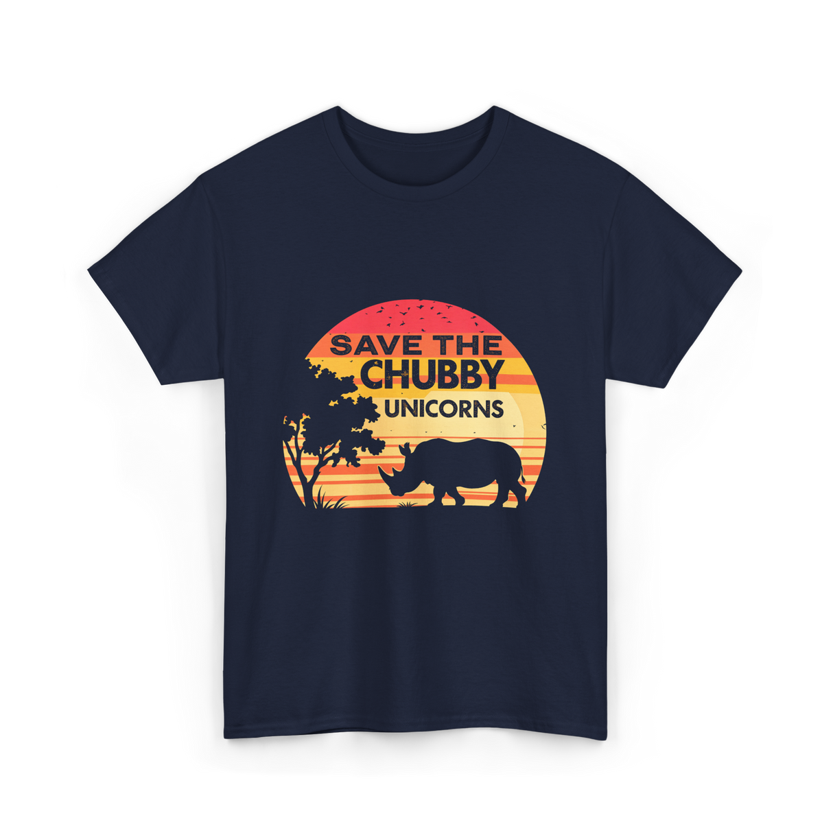 Save The Chubby Unicorns Rhino T-Shirt - Navy