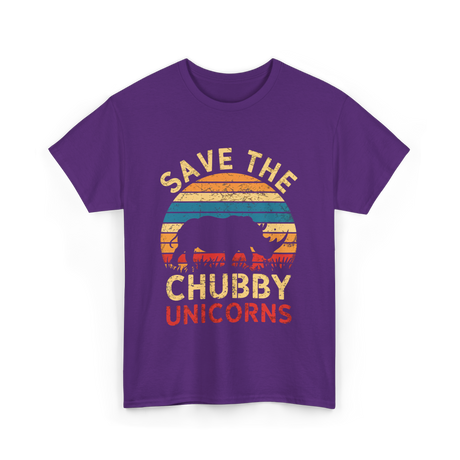 Save The Chubby Unicorns Rhino T-Shirt - Purple