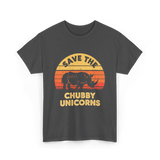 Save the Chubby Unicorns Rhino T-Shirt - Dark Heather