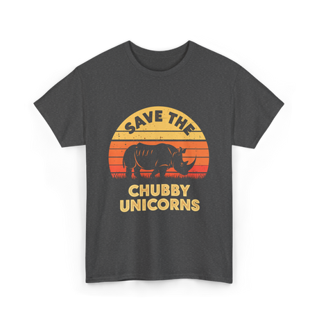 Save the Chubby Unicorns Rhino T-Shirt - Dark Heather