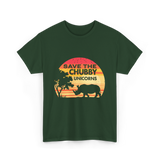 Save The Chubby Unicorns Rhino T-Shirt - Forest Green