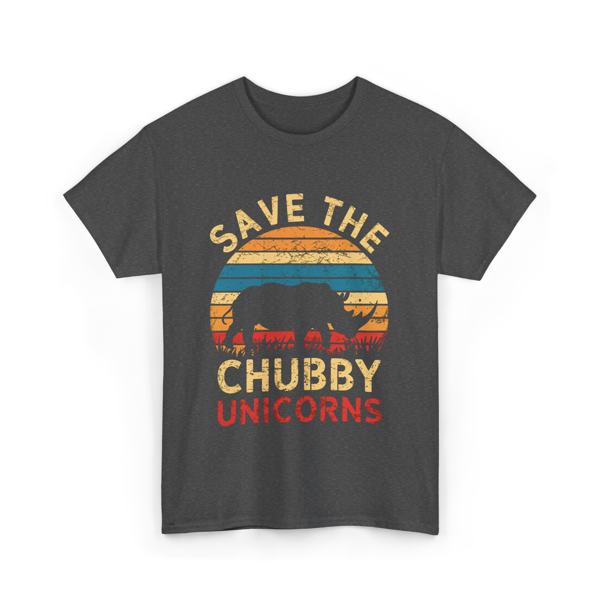Save The Chubby Unicorns Rhino T-Shirt - Dark Heather