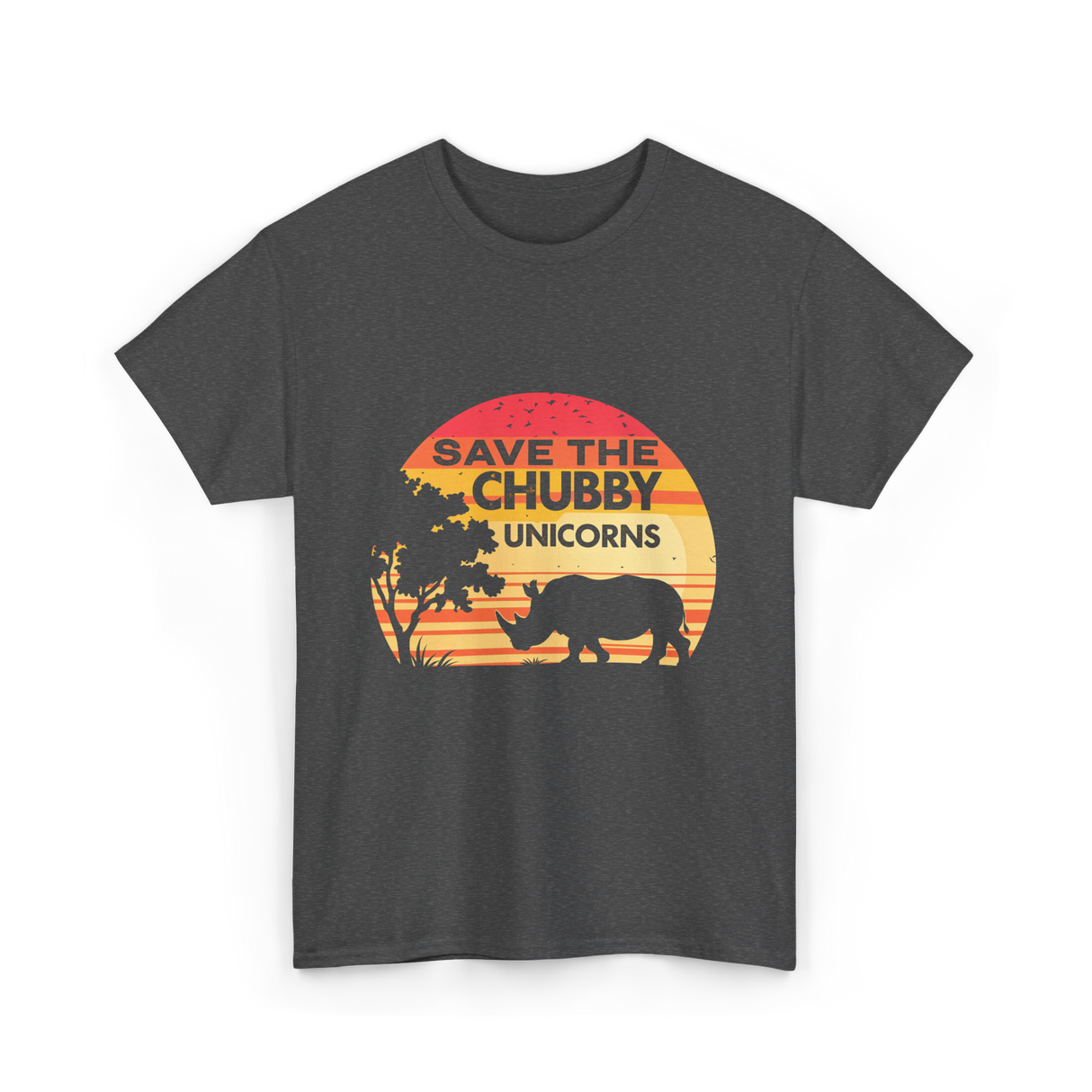 Save The Chubby Unicorns Rhino T-Shirt - Dark Heather