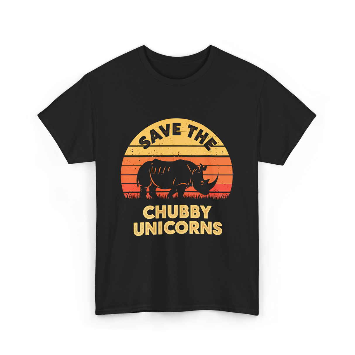 Save the Chubby Unicorns Rhino T-Shirt - Black