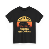 Save the Chubby Unicorns Rhino T-Shirt - Black