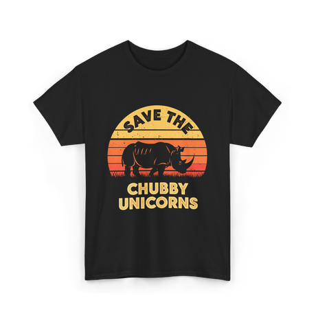 Save the Chubby Unicorns Rhino T-Shirt - Black