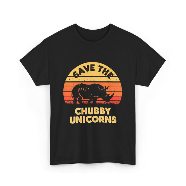 Save the Chubby Unicorns Rhino T-Shirt - Black