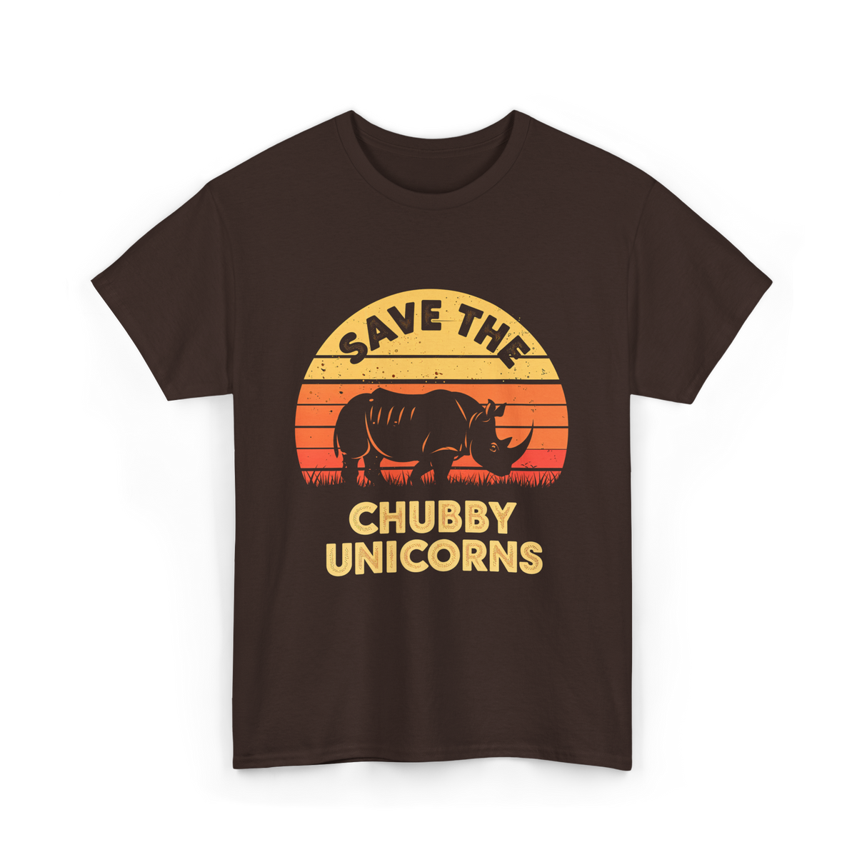 Save the Chubby Unicorns Rhino T-Shirt - Dark Chocolate