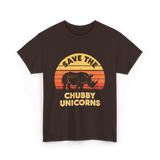 Save the Chubby Unicorns Rhino T-Shirt - Dark Chocolate