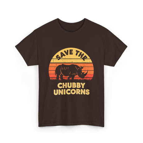 Save the Chubby Unicorns Rhino T-Shirt - Dark Chocolate