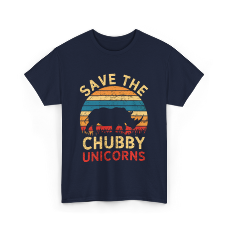 Save The Chubby Unicorns Rhino T-Shirt - Navy