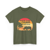 Save The Chubby Unicorns Rhino T-Shirt - Military Green