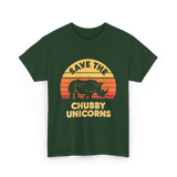 Save the Chubby Unicorns Rhino T-Shirt - Forest Green