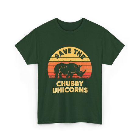 Save the Chubby Unicorns Rhino T-Shirt - Forest Green