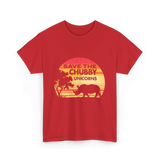 Save The Chubby Unicorns Rhino T-Shirt - Red