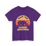 Save the Chubby Unicorns Rhino T-Shirt - Purple