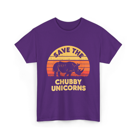 Save the Chubby Unicorns Rhino T-Shirt - Purple