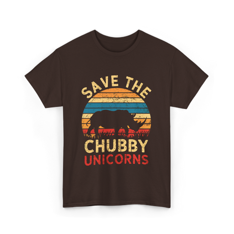 Save The Chubby Unicorns Rhino T-Shirt - Dark Chocolate