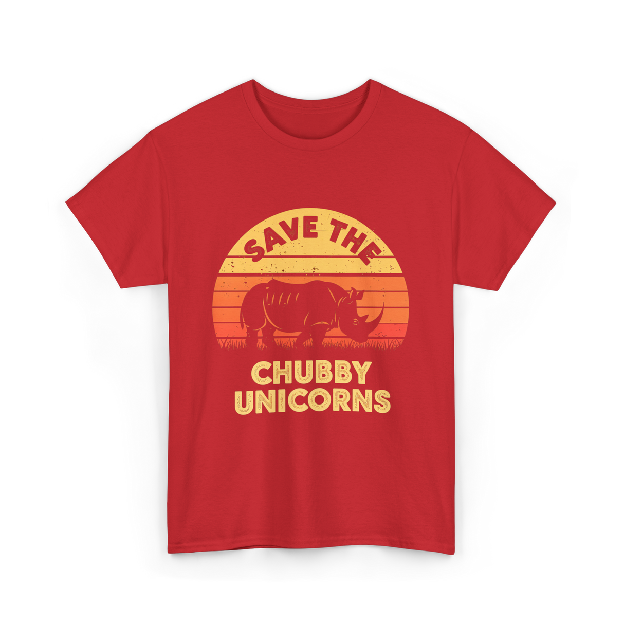 Save the Chubby Unicorns Rhino T-Shirt - Red