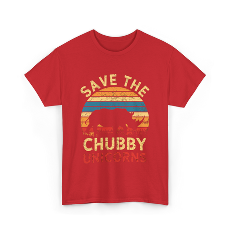 Save The Chubby Unicorns Rhino T-Shirt - Red