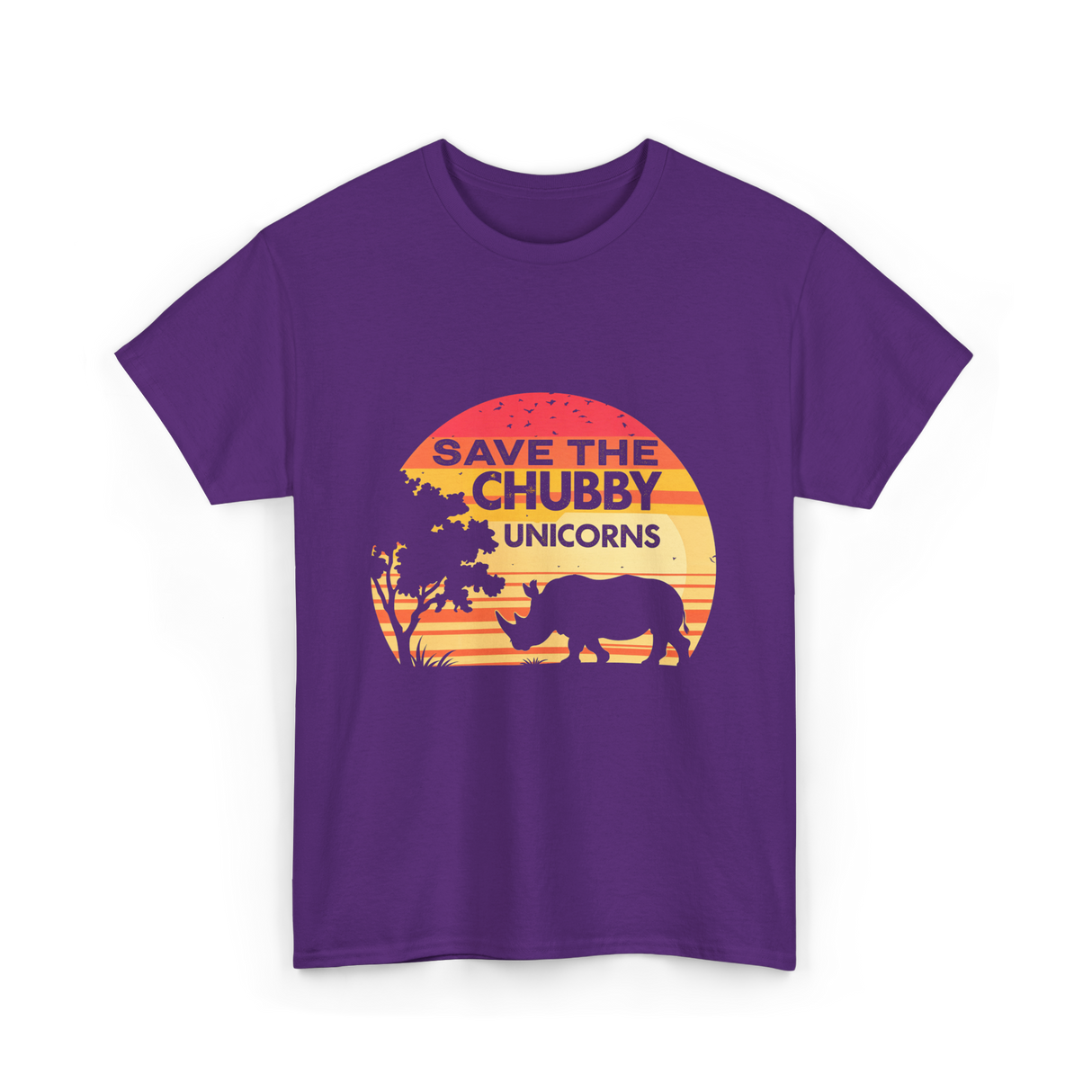 Save The Chubby Unicorns Rhino T-Shirt - Purple