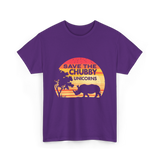 Save The Chubby Unicorns Rhino T-Shirt - Purple