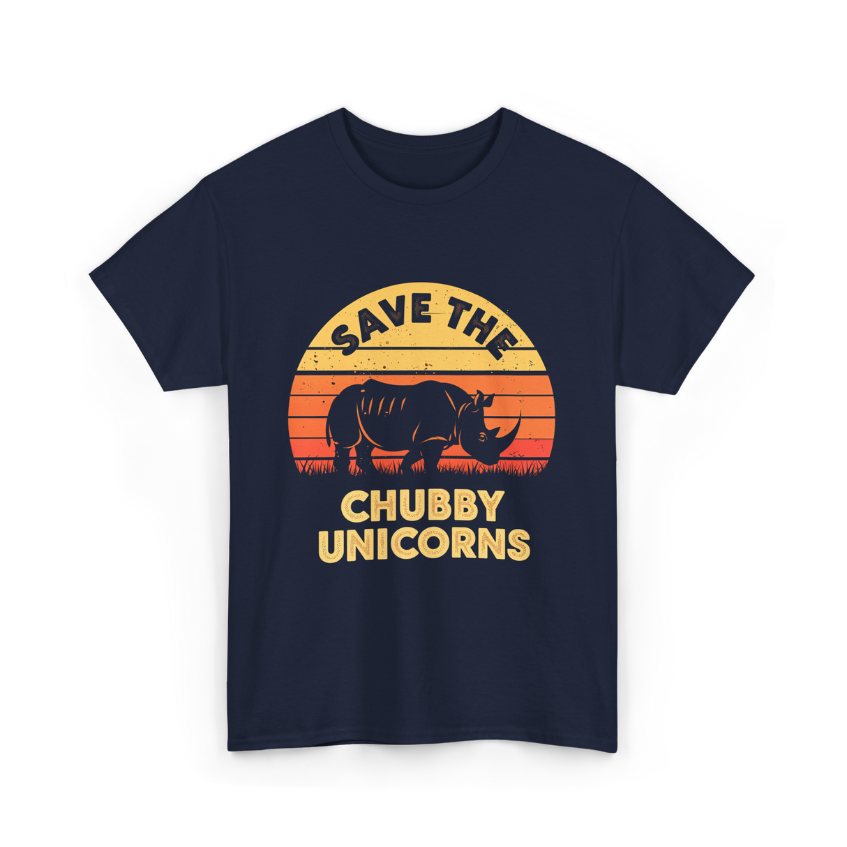 Save the Chubby Unicorns Rhino T-Shirt - Navy