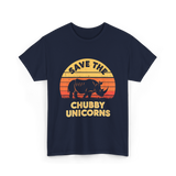 Save the Chubby Unicorns Rhino T-Shirt - Navy