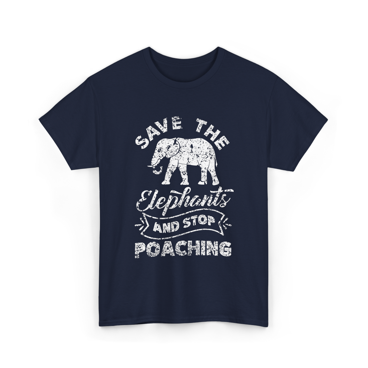 Save The Elephants Poaching T-Shirt - Navy