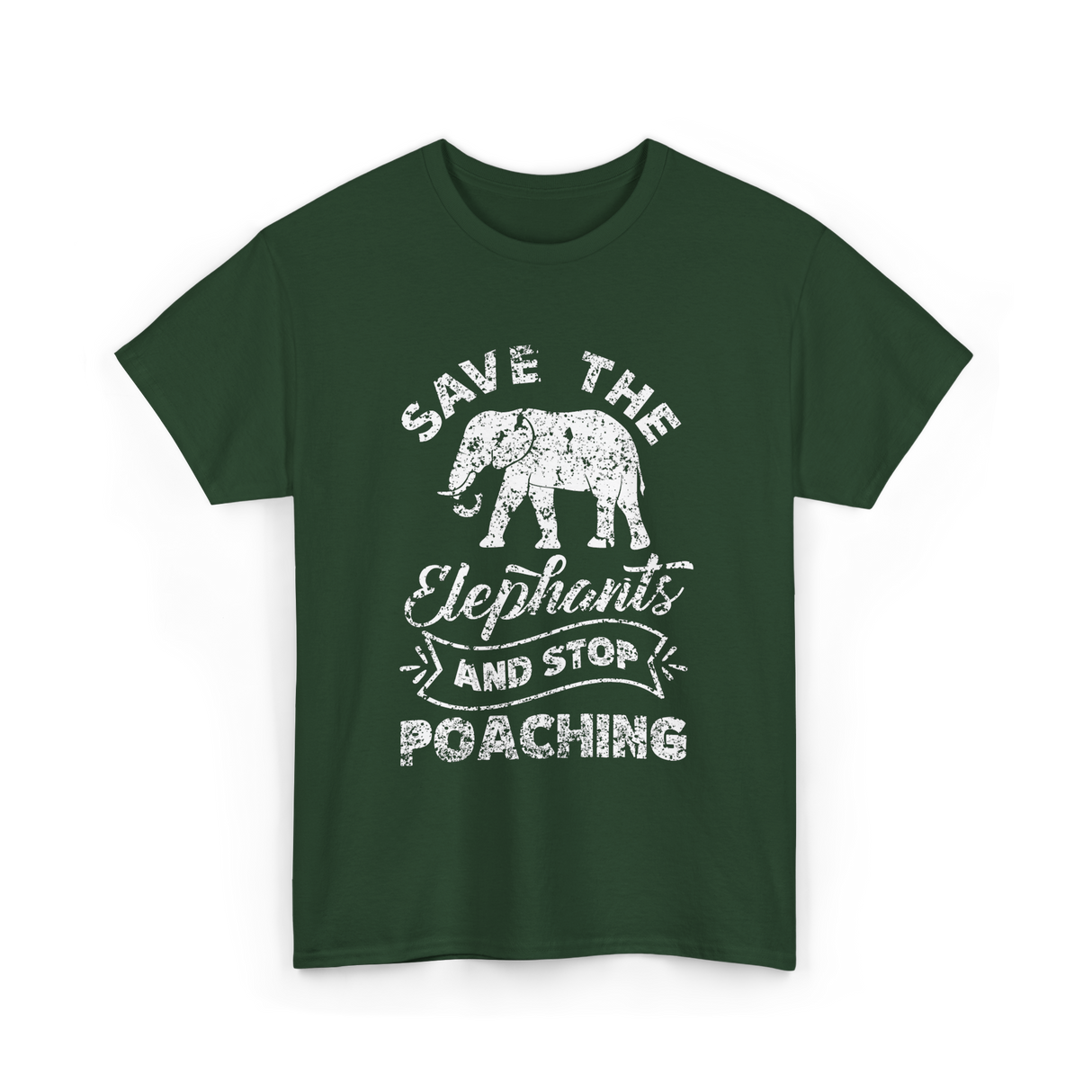 Save The Elephants Poaching T-Shirt - Forest Green