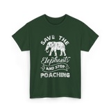 Save The Elephants Poaching T-Shirt - Forest Green