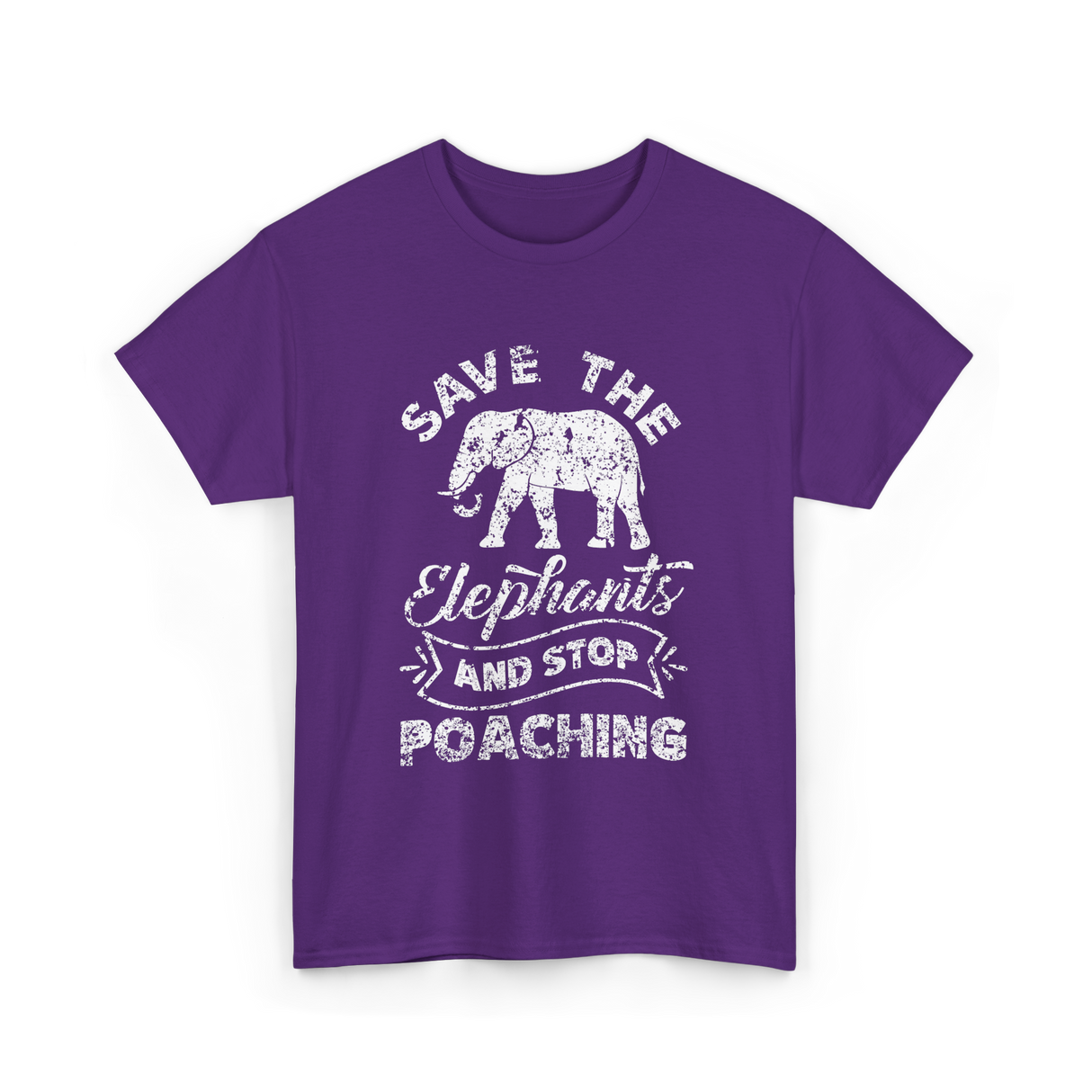 Save The Elephants Poaching T-Shirt - Purple