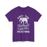 Save The Elephants Poaching T-Shirt - Purple