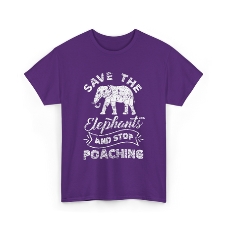 Save The Elephants Poaching T-Shirt - Purple