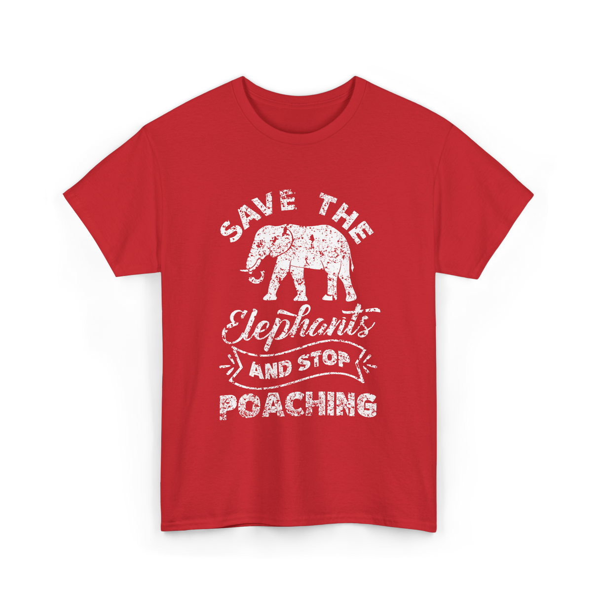 Save The Elephants Poaching T-Shirt - Red