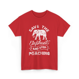 Save The Elephants Poaching T-Shirt - Red