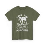 Save The Elephants Poaching T-Shirt - Military Green