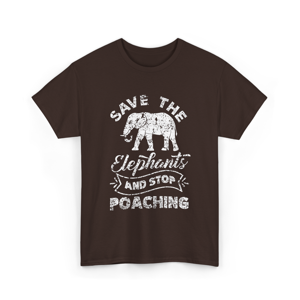 Save The Elephants Poaching T-Shirt - Dark Chocolate