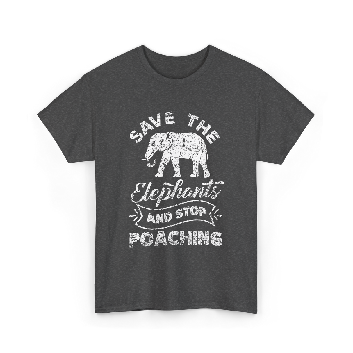 Save The Elephants Poaching T-Shirt - Dark Heather