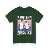 Save The Penguins Penguin Conservation T-Shirt - Forest Green