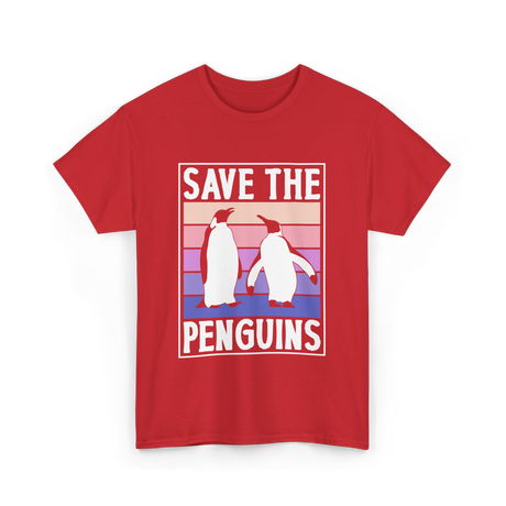 Save The Penguins Penguin Conservation T-Shirt - Red