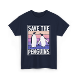 Save The Penguins Penguin Conservation T-Shirt - Navy