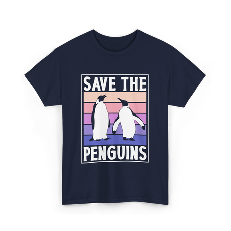 Save The Penguins Penguin Conservation T-Shirt - Navy