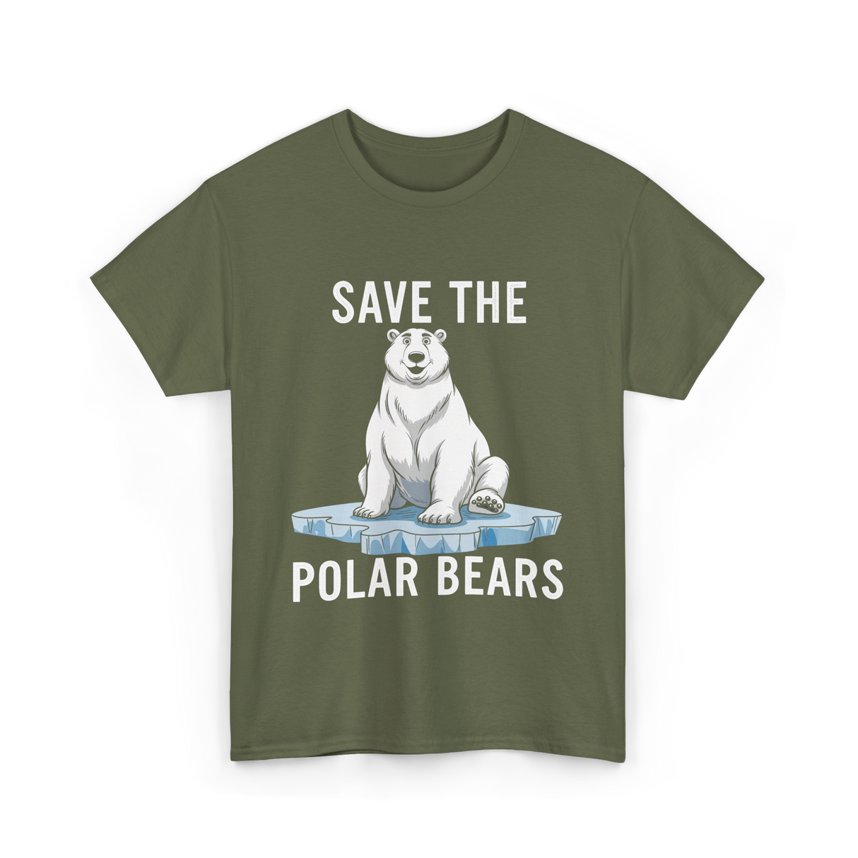 Save The Polar Bears Conservation T-Shirt - Military Green