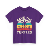 Save The Turtles Animal Rights T-Shirt - Purple