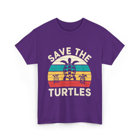 Save The Turtles Animal Rights T-Shirt - Purple