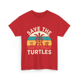 Save The Turtles Animal Rights T-Shirt - Red