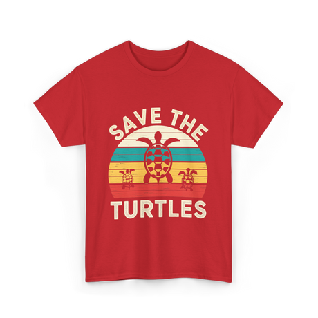 Save The Turtles Animal Rights T-Shirt - Red