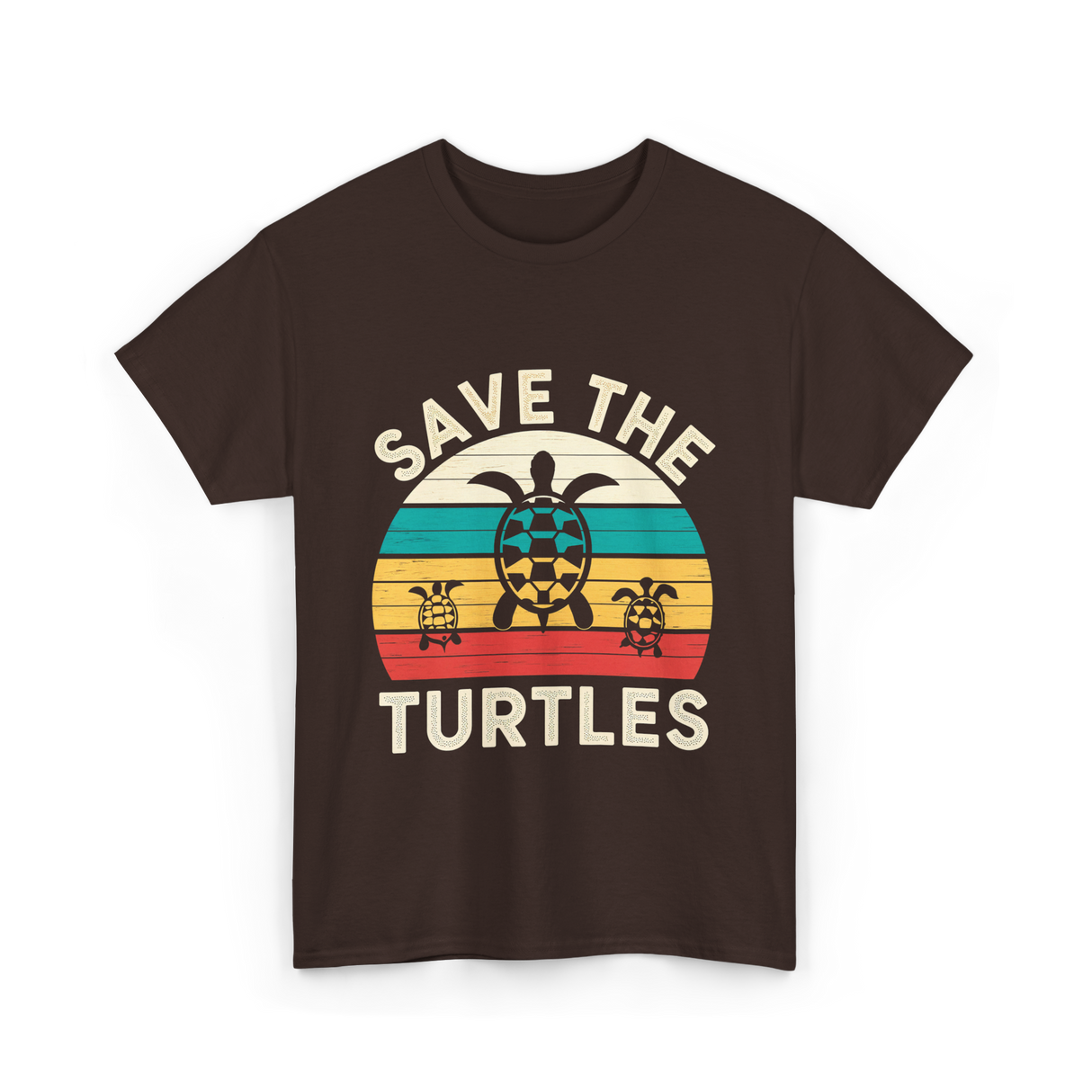 Save The Turtles Animal Rights T-Shirt - Dark Chocolate