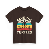 Save The Turtles Animal Rights T-Shirt - Dark Chocolate